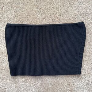 Babaton Black Ribbed Mini Pencil Skirt